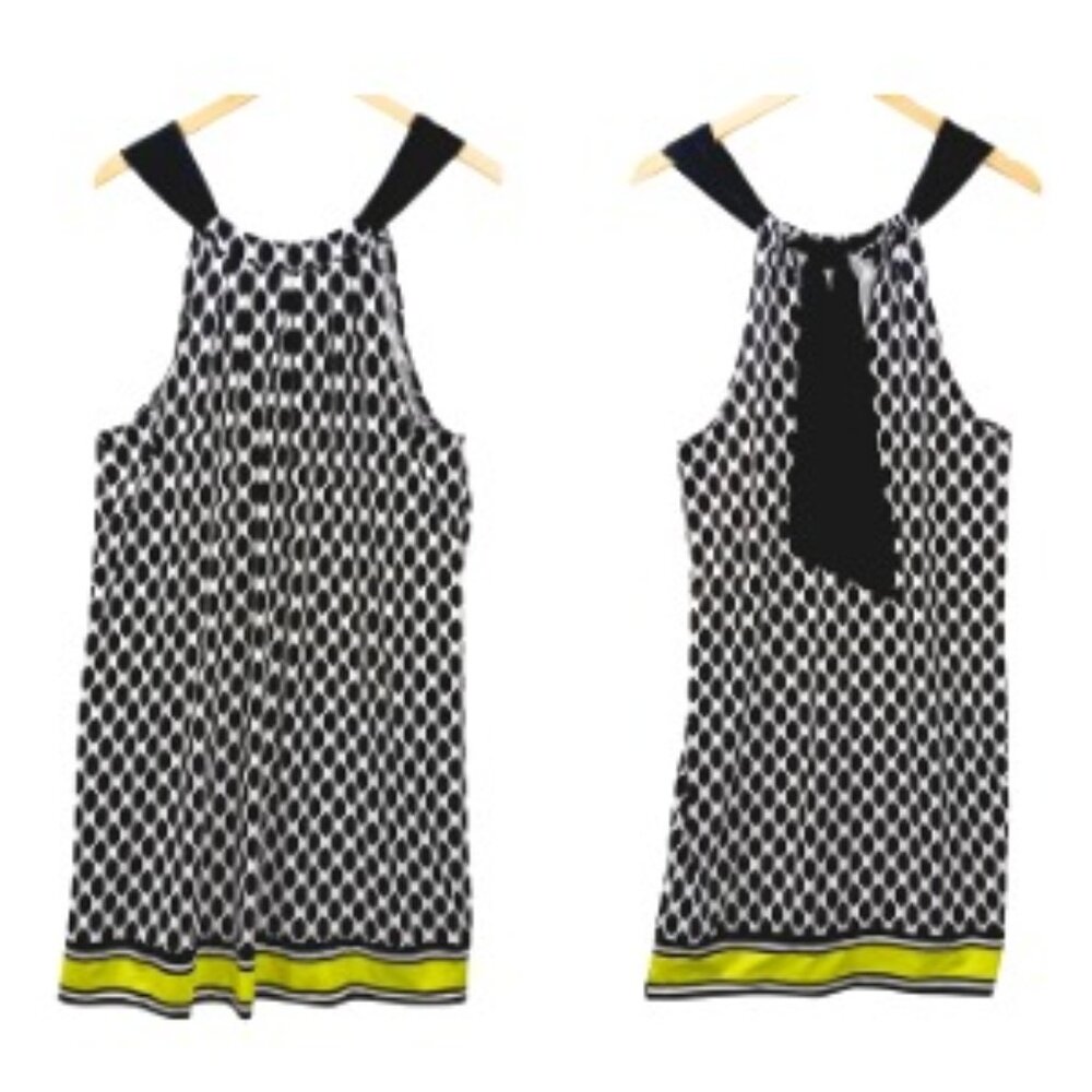 Mudd Pie, M (8 - 10) Halter, Tie Back Dress, Black & White Geometric Print